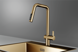 Смеситель для кухни Granula Kitchen Space 7273, ЗОЛОТО САТИН